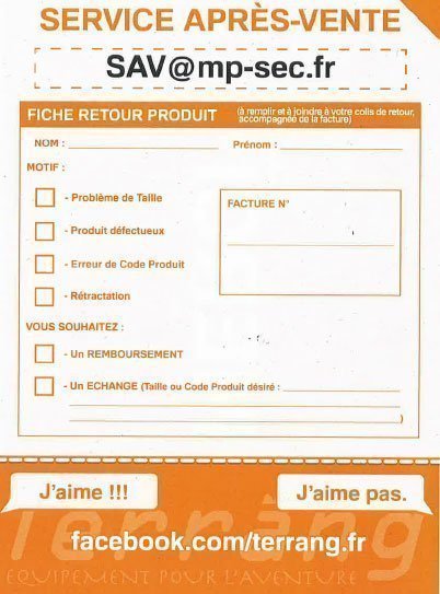 Fiche retour Terrang